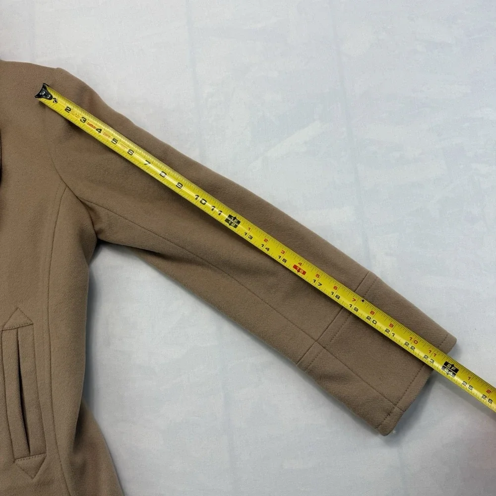 J Crew Peacoat Wool Nello Gori Thinsulate Jacket Womens 6 Tan - Picture 6 of 7
